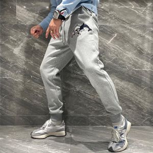 Men's Pants 2022 Fashion Brand Sweatpants Men Dolphin Embroidery Cotton Casual Sports Trousers Thick Winter Mens Jogger Track