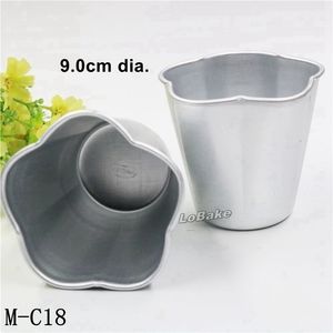 10pcllot 9 cm średnica pięciopetaled kwiatowy kształt aluminium tartowy tart ciasto formy do babeczki formy galaretki