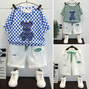 Bebek Erkek Tasarımcı Giyim Setleri 2022 Çocuklar Karikatür Baskılı Kısa Kollu Tops + Şort 2 adet Suits Moda Çocuk Spor Kıyafetleri S2121