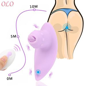 Tongue Slicking Vibrator 10 Mode Vaginal Massage Wearable Sexy Toys For Woman G Spot Clitoris Stimulator Kvinnlig onani