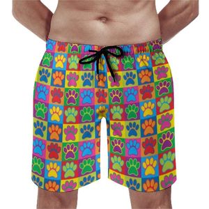 Men's Shorts Colorful Dog Board Art Paws Men Cute Beach Short Pants High Quality Printed Large Size Swimming TrunksMen's Men'sMen's