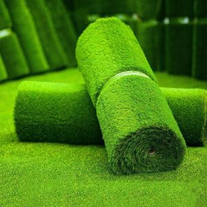 Decorative Flowers & Wreaths Simulation Lawn Carpet Artificial Green Turf Kindergarten Wedding Outdoor Football Field Fence Fake LawnDecorat