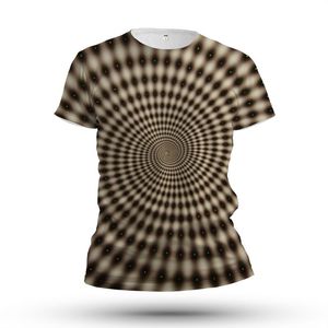 メンズTシャツユニセックスTシャツ格子縞の光学錯視グラフィックデザインデイリースポーツ3D印刷カジュアルファッションショートスリーブブラック