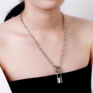 Pendanthalsband Rock Punk Choker Lock Necklace For Women Gold Silver Color Toggle Clasp Minimalist Jewelrypendant Godl22