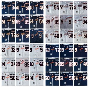 Мужские винтажные футбольные майки 34 Walter Payton Gale Sayers Brian Urlacher William Perry Dan Hampton 51 Butkus Singletary Jim McMahon Mike Ditka Hester Richard Dent