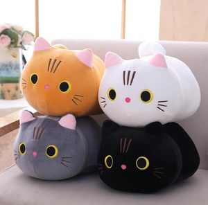 25 cm Cute Fat Cat Plush Lalka Soft Cute Face Pussy Ragdoll Dla Dzieci Kojące Cylindryczne Gibkie Puszek Bawełniany Poszewka Urodzinowa Prezent