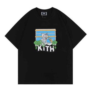 High Street Tide Marka Erkek Tişörtleri Kith Cat Fare Baskılı Kısa Kollu Karikatür Erkekler için Kadın Tee Pamuk Tshirts Markalar T-Shirt Moda 1