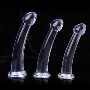 Cristais Plug Anal expandem ânus Sex Orgasm Brinquedos suaves e fáceis de inserir Gay Lesbian False Penis com ventosa Butt Plug Prostate Massager