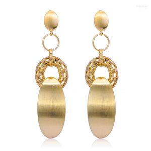 Dangle Chandelier Gold Color Longo Cristal Paz Anti -Guerra Brincos Para Mulheres Casamento Drop Earing Brince Jewelry GiftsDangle Mi