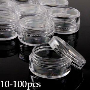 10-100pcs 3g Empty Plastic Cosmetic Makeup Jar Pots Transparent Sample Bottles Eyeshadow Face Cream Lip Balm Container CX220413