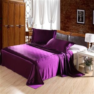 Apenas lençóis de cama 1pc 70% Mulberry Silk Bedsheets King/Queen/Full/Twin Size Silk Wedding Bed Sheet rox/vermelho Freefresping T200414