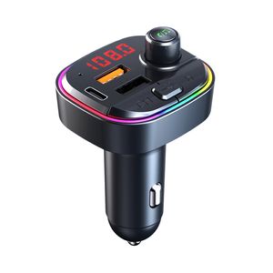 C13 Car MP3 Bluetooth FM Transmitter Bluetooth Player Colorful Atmosphere Breathing Light PD+QC3.0 Fast Charge