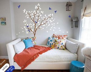 Adesivi murali Decorazioni per la scuola materna Decalcomania per albero con uccelli per la camera dei bambini Camera da letto per bambini Casa Poster Murale Carta da parati LL2089WallWall