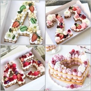 Numara Kek Kalıp Dekorasyon Araçları Konfeksitarya Maker Doğum Günü Tasarımı Bakeware Pastry 10121416inch Mektup Aşk 220701