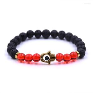 Braccialetti con ciondoli Prodotti Perline di pietra da 8 mm Bracciale con mano di palma di Buddha Yoga Meditazione Gioielli energetici per donne e uomini Regalo PartyCharm Inte22