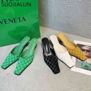 Suojialun Praça dedo do dedo do dedo do dedo do pé MULHAS MULES SAPATH MACHA MACHA DO SLIPER DRIPLED LADIES FINIS ALTO ELEGENTE DRESS SLIDES SANDAL 220627