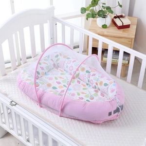 90x50 cm Tragbare Baumwolle Baby Nest Krippe Bett Mit Moskitonetz Schlaf Pod Hause Säuglings Kleinkind Wiege Für geboren Y200417