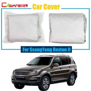 CAWANERL 자동차 커버 SUV 안티 UV 빗물 태양 태양 저항성 보호기 Ssangyong Rexton II H220425