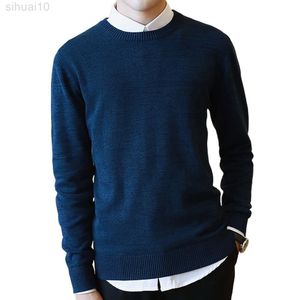 Plus Men Sweater Pullover żeńska bluzka bluzka swobodne długie rękawy solidny kolor smukły dzianinowe głębokie bluzki L220801