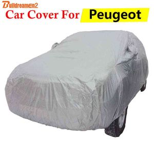 BuildReamen2 Car Cover Anti-UV Sun Rain Snow Scratch Dust dust耐性オートカバープジョー206 207 208 807 Tepee Expert Partner H220425