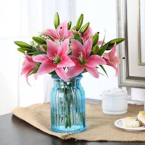 Lis Séchés achat en gros de Fleur séchée Lily Decor Décor Artificiel De Mariage Décoration De Mariage Accessoires Fake Flowers1