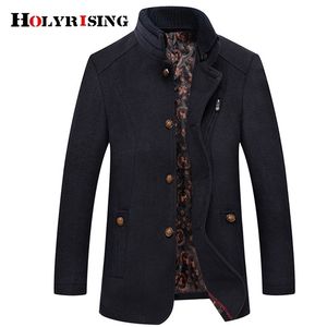 Holyrising Men Wool Coats Fashion Business Overcoat Warm Coat For Men Winter Leisure Pea Coat Male Luxury Thick Clothes 18937 5 LJ201106