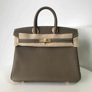 Designer Bag Handbag Director Pure Platinum Sewing Handmased German Calf Leather 25 BK25 Elephant Grey Togo Wax Line