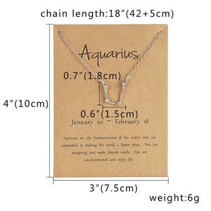 Necklace 12 Zodiac Horoscope Sign Zircon Korean Jewelry Star Astrology Women Necklace Gift with Retail Card avoid the size problem