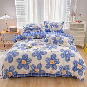 Neues, verdicktes, vierteiliges Set aus reiner Baumwolle, bestehend aus allen Bettlaken, Bettbezug und kleiner, frischer Bettwäsche