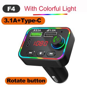 Charger Kit F4 Dual USB USB-C PD Car Fast Charger Accessories FM Transmitter Bluetooth-compatible Wireless Radio Adapter