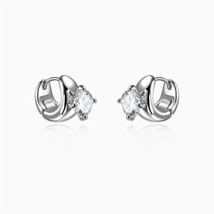 Diamond Ring Gem Shape Circle Ear Studs Niche Design Fashion Pioneer Simple Women's All-Match Jewelry Accessories Gift