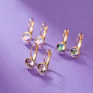 Hoop & Huggie 11.11 Small Bella Crystal Earrings For Women From Austrian Fashion Round Earings Wedding Jewelry Bijoux GiftHoop