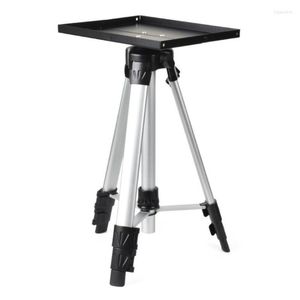 Statywy regulowane wielofunkcyjne składane stojak przeciwpoślizgowy aluminiowy stabilny projektor przenośny taca Tripod trwałe mocowania logA22