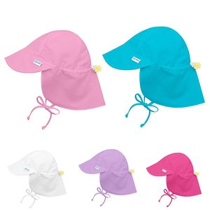 Flickor Bucket Hat Sommarbredd Brim Cap Barn Sun Block Fisherman Kepsar Boys Sun Sext Caps Beach Neck Visor huvudbonad B7938