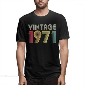 Męskie koszulki 2022 Tshirt Arrival Vintage 1971 50. prezent urodzinowy Retro Mężczyźni Kobiety 50 lat Merch Unikalna Crewneck Bawełna Do Koszulków