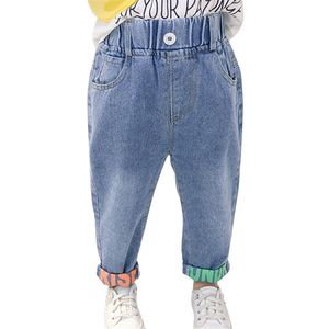 Girls Jeans Letter Jeans For Girls Cuffs Kids Jeans Girls Spring Autumn Baby Girl Clothes 210412