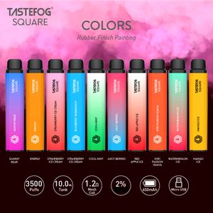 JC TasteFog Square Fast Dilivery TPD Compatível com sabores personalizados recarregáveis ​​Beautiful Vape descartável 3500 Puffs Vape Pen Cigarette Electronic com bobina de malha