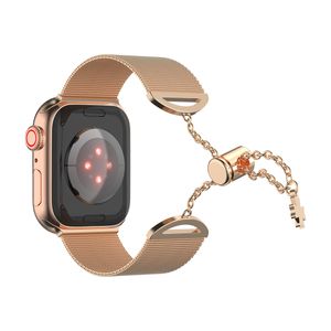 Goldene Smartwatch-Armbänder für Apple Watch-Armband iWatch Serie 7 SE 40 mm 45 mm Herren-Designer-Edelstahlarmbänder Wowan Fashion-Armband Smartwatch-Bänder UK