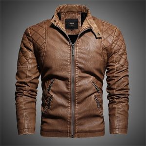 Jaqueta de couro para homens casaco de inverno, moda de moda casual usa plissado drsignado zipper jaqueta de motocicleta para homens lined 201126