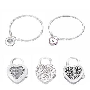 925 Silver Charms Love bangle Valentine's Day Bracelet Women Romantic Gift Beads Fit Pandora