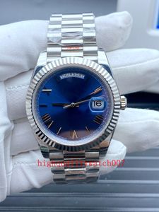 Neue Version Herrenuhren Blaues Zifferblatt 40 mm 228238 228239 bp 2813 Uhrwerk 18 Karat Weißgold Edelstahlarmband Automatische Weltzeituhren Herrenuhr