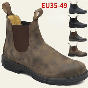 Retro Leder Männer Chelsea Boot Handgemachte Herbst Winter Schuhe Casual Bequeme Unisex Stiefeletten Zapatos De Hombre 220720