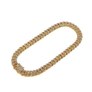 Iced Out Cuban Link Chain Necklace Men 2022 Hip Hop rostfritt stål Designer smycken halsband kedjor