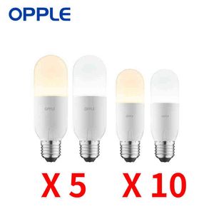 5pcs 10pcs Opple светодиодная лампа E27 Ecomax Stick Lamp 8 Вт 15 Вт теплый белый прохладный белый 3000K 4000K 6500K Энергетические лампы H220428