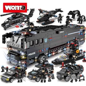 Woma Toys Compatibel Major Brands Bricks Swat Mobile Combat Bus Police Car Army Model Building Block Toys For Kids Large Set