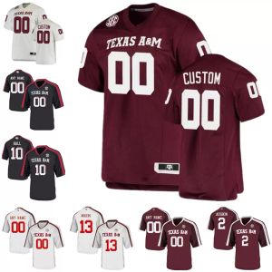 Texas Am Aggies Football Jerseys 2 Johnny Manziel 11 Kellen Mond 15 Myles Garrett 13 Mike Evans 40 von Miller 17 Ryan Tannehill Custom Men Men Jersey