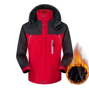 Winter Jacket Men thick Waterproof Jacket Outdoor Hiking Rain Jacket Hunting Warm Sport Windproof Fleece Windbreaker Men 201114