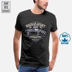 T-Shirts Rockatansky Mens Mad Max Inspirerad T-shirt Supercharger Interceptor Bilfilm