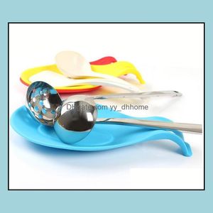 Andra barprodukter Barware Kitchen Dining Home Garden LL Sile Heat Resistant Spoon Rest Utensil Spata Holder Gadget Foo DHDPV