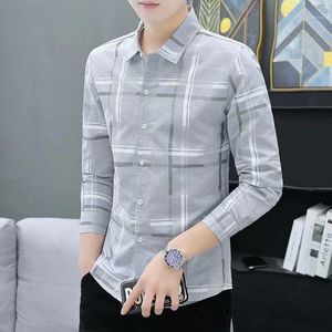 Erkek Casual Gömlek Uzun Kollu Gömlek Moda Marka Ince Bahar Yakışıklı Iş Elbise Kore Giysileri Çok Yönlü İnç